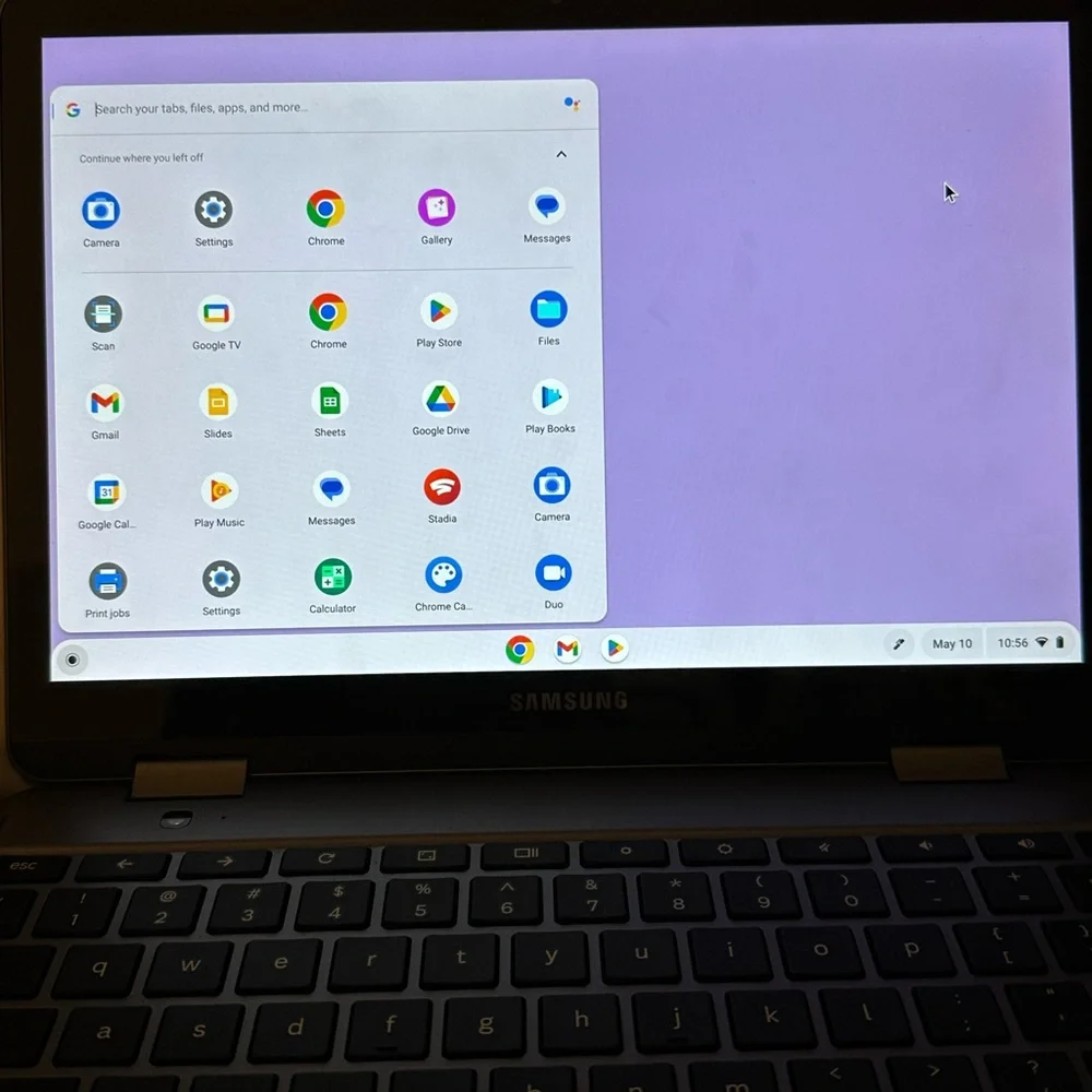 Samsung chrome book laptop, grey